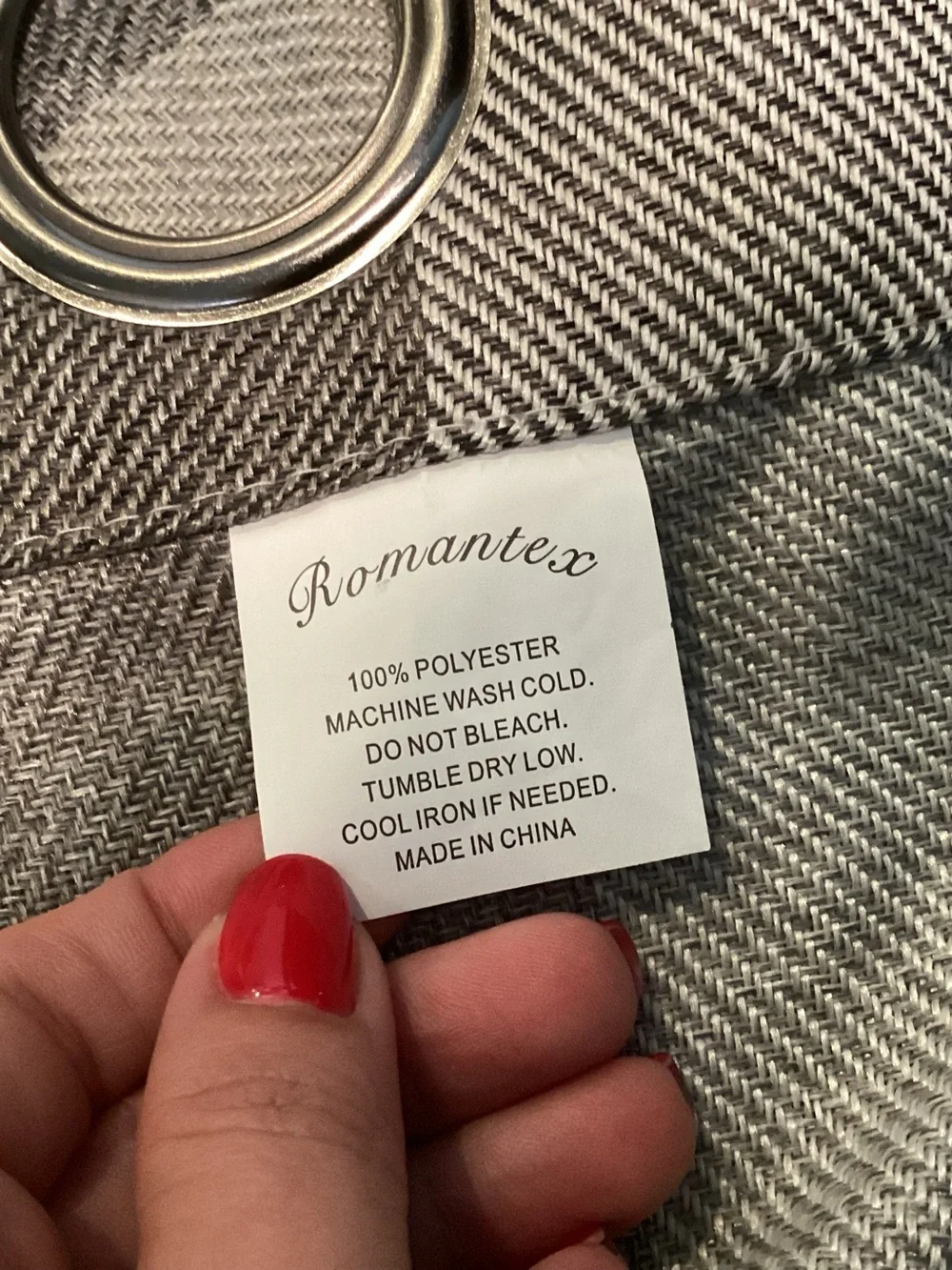 Romantex Gray Plaid Grommet Curtain Panel set of 2